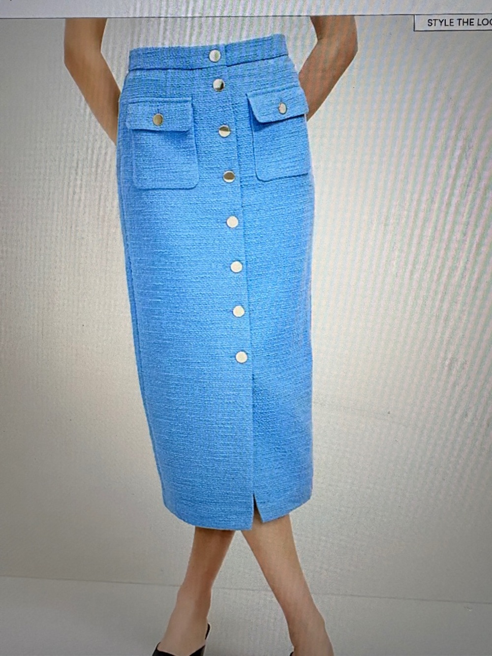 NWT Ann Taylor Tweed Button Column Skirt
